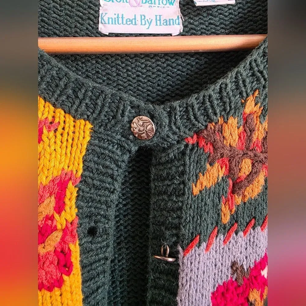 VTG Croft & Barrow Knitted By Hand Fall Sweater Size Small Petite Oversized